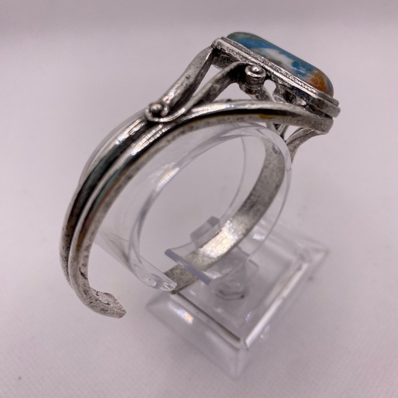 Rustic Boho Southwestern Stone Bangle - Picture 3 of 3